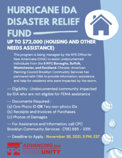 Hurricane IDA Disaster Relief Fund Flyer English copy